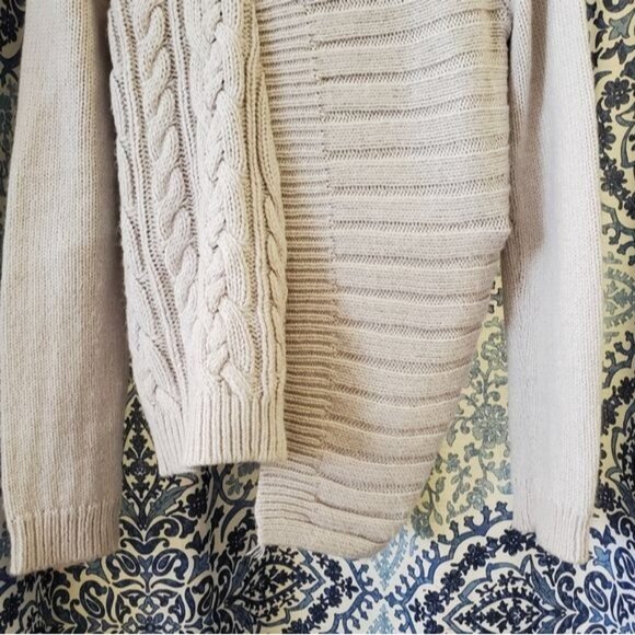 Sweater Simply Vera Wang Cable Knit Turtle Neck Asymmetrical Women's Size Large - Picture 6 of 12